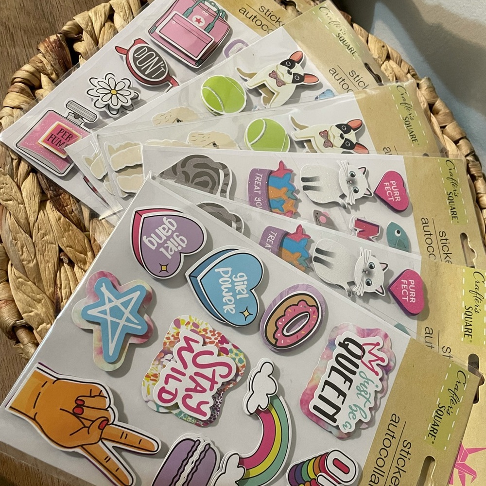 6 pack of 3D pop up stickers